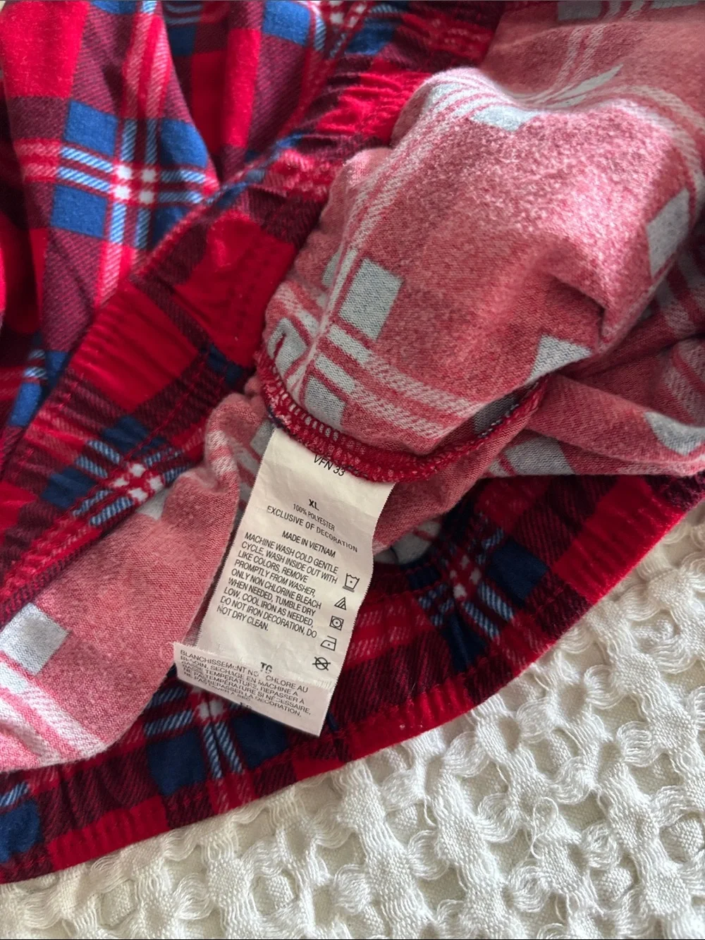 Nautica Red and Navy Soft Flannel Plaid Pajama Bottoms Mens XL